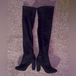 ALDO Black Suede Over the Knee Boots Size 8.5